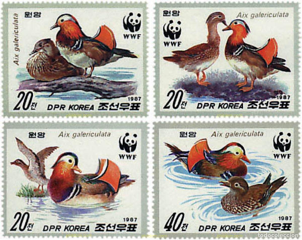 Sellos: 74980 MNH COREA DEL NORTE 1987 PATO MANDARIN