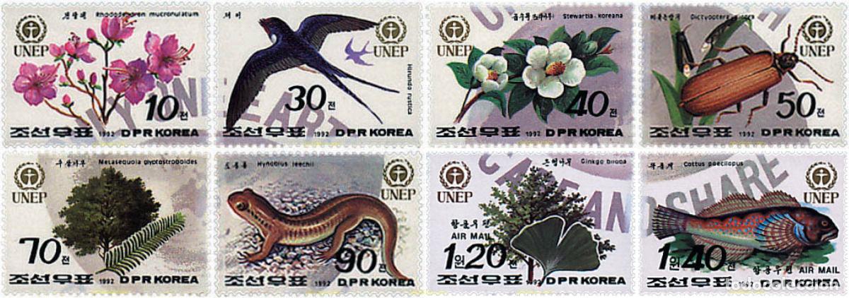 Sellos: 98038 MNH COREA DEL NORTE 1992 DIA MUNDIAL DEL MEDIO AMBIENTE
