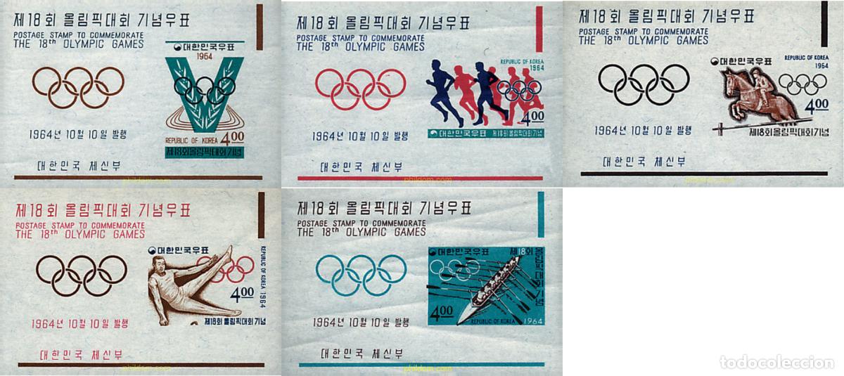 Sellos: 208069 HINGED COREA DEL SUR 1964 18 JUEGOS OLIMPICOS VERANO TOKIO 1964