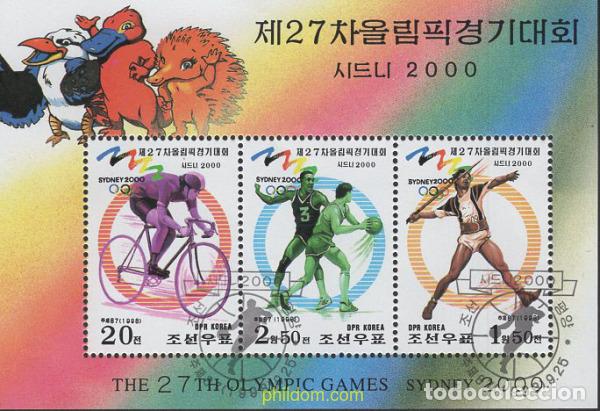 Sellos: 654989 USED COREA DEL NORTE 1998 27 JUEGOS OLIMPICOS VERANO SYDNEY 2000