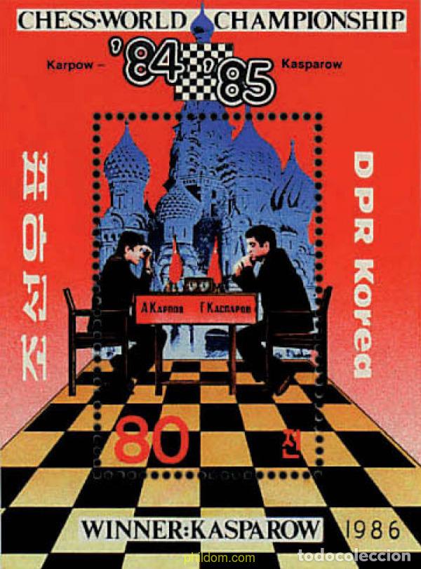 Sellos: 49504 MNH COREA DEL NORTE 1986 CAMPEONATO DEL MUNDO DE AJEDREZ