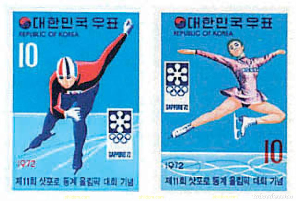 Sellos: 70733 MNH COREA DEL SUR 1972 11 JUEGOS OLIMPICOS DE INVIERNO SAPPORO 1972