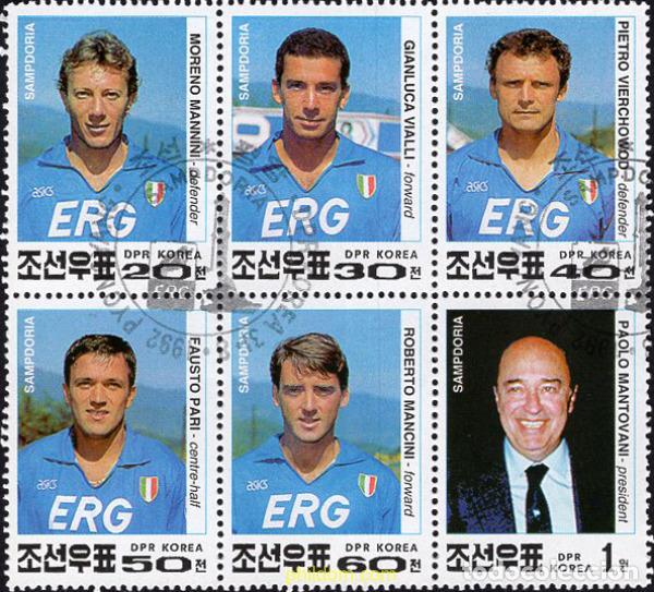 Sellos: 666976 USED COREA DEL NORTE 1992 CAMPEONES DE FUTBOL DE ITALIA