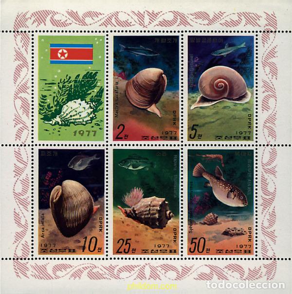 Sellos: 10582 MNH COREA DEL NORTE 1977 FAUNA MARINA