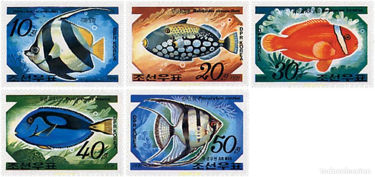 Sellos: 37194 MNH COREA DEL NORTE 1991 EXPOSICION FILATELICA PHILANIPPON '91. FAUNA MARINA