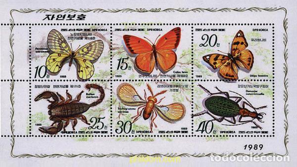 Sellos: 231723 MNH COREA DEL NORTE 1989 MARIPOSAS Y OTROS ARTROPODOS
