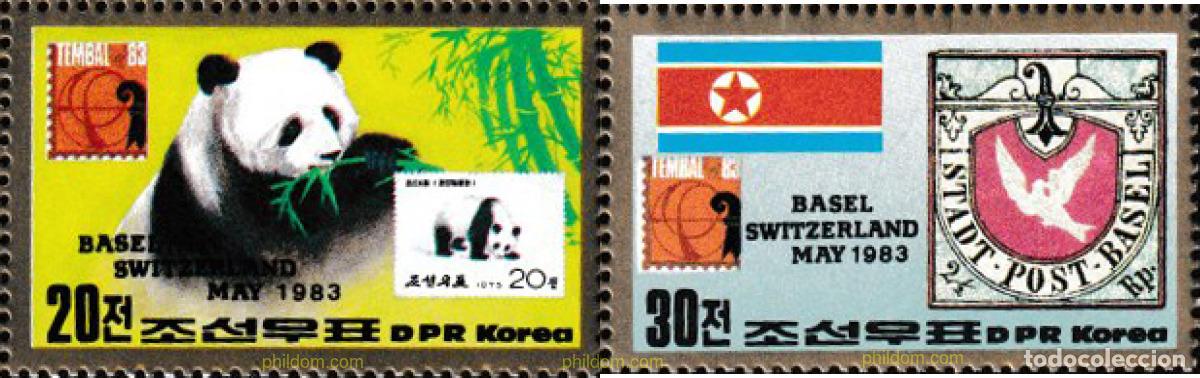 Sellos: 58662 MNH COREA DEL NORTE 1983 TEMBAL 83. EXPOSICION FILATELICA