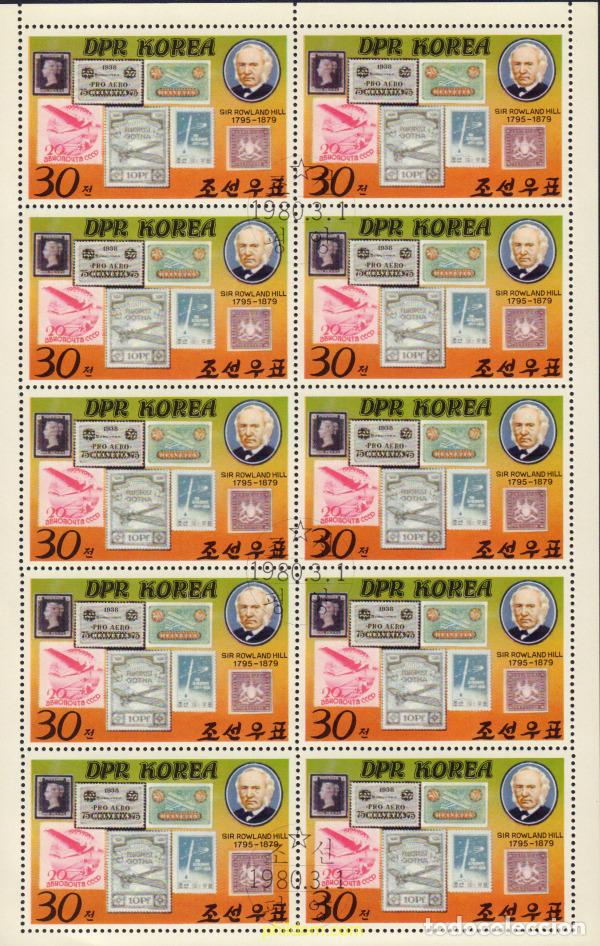 Sellos: 370021 MNH COREA DEL NORTE 1980 CENTENARIO DE LA MUERTE DE SIR ROWLAND HILL