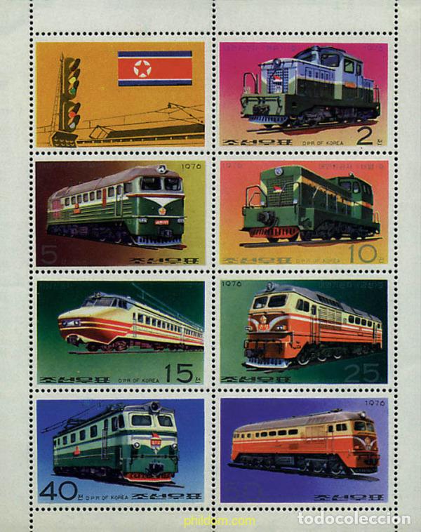 Sellos: 9855 MNH COREA DEL NORTE 1976 LOCOMOTORAS