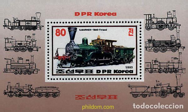 Sellos: 231755 MNH COREA DEL NORTE 1983 LOCOMOTORAS ANTIGUAS