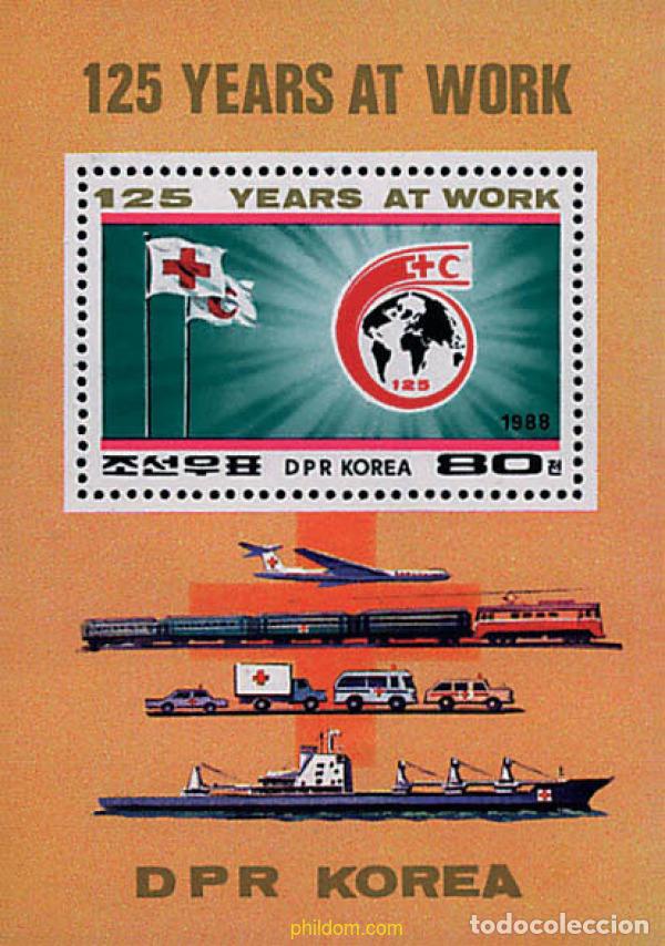 Sellos: 68709 MNH COREA DEL NORTE 1988 125 ANIVERSARIO DE LA CRUZ ROJA