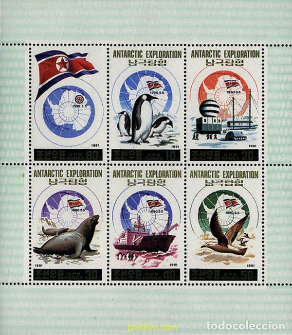 Sellos: 11058 MNH COREA DEL NORTE 1991 EXPLORACION DE LA ANTARTIDA