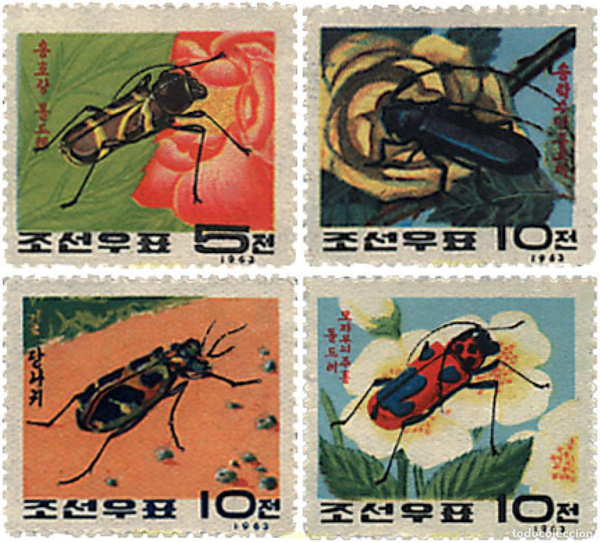 Sellos: 29310 MNH COREA DEL NORTE 1963 INSECTOS
