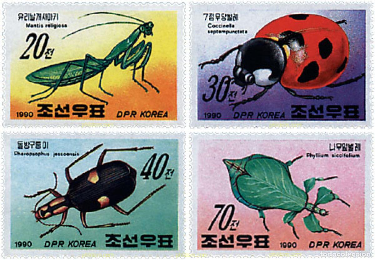 Timbres: 36119 MNH COREA DEL NORTE 1990 INSECTOS