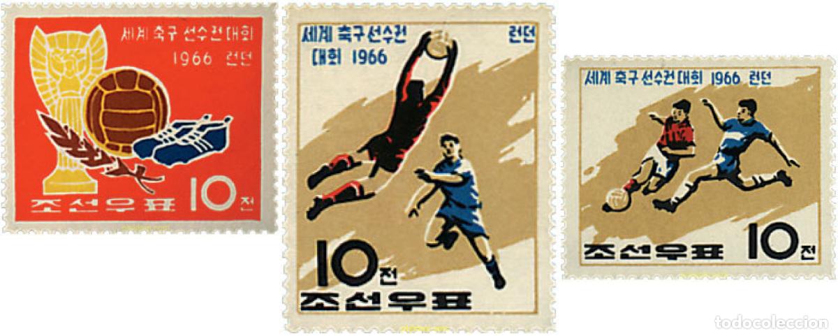 Sellos: 229515 HINGED COREA DEL NORTE 1966 FUTBOL