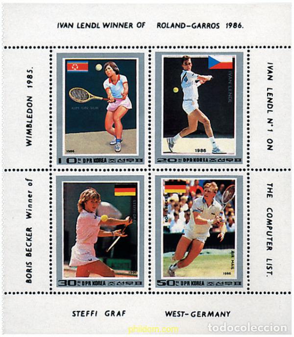 Sellos: 61831 MNH COREA DEL NORTE 1986 JUGADORES DE TENIS