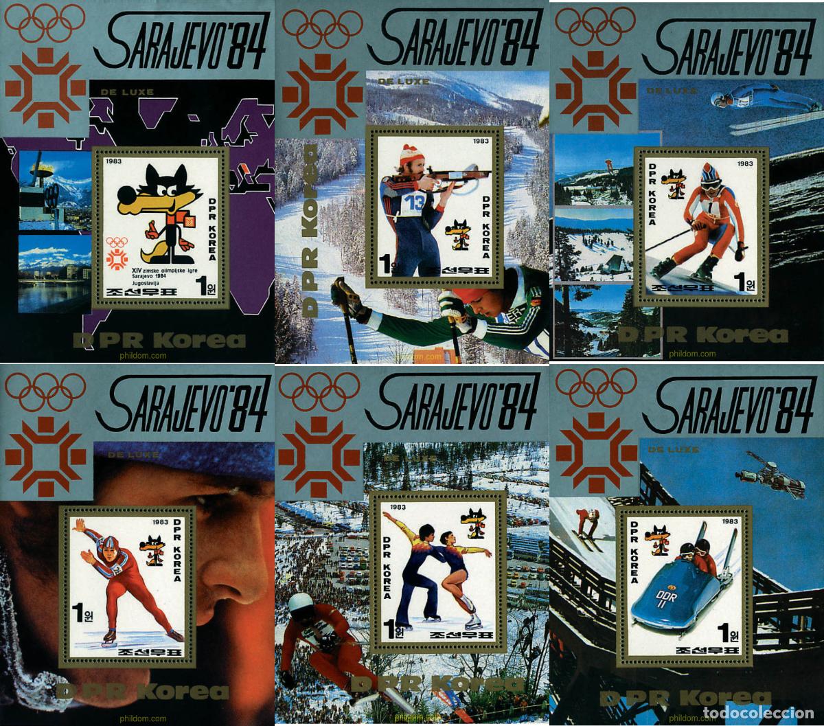 Sellos: 73628 MNH COREA DEL NORTE 1983 14 JUEGOS OLIMPICOS INVIERNO SARAJEVO 1984