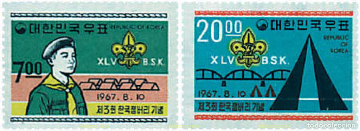 Sellos: 38471 MNH COREA DEL SUR 1967 3 JAMBOREE NACIONAL EN SEOUL