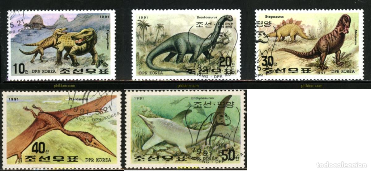 Stamps: 200514 USED COREA DEL NORTE 1991 FAUNA PREHISTORICA