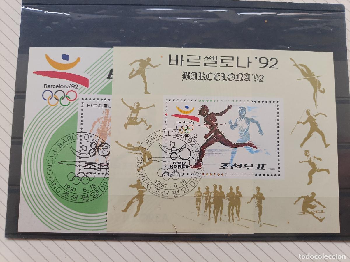 Briefmarken: Korea del Norte. Barcelona 92. Lote de 2 hojitas
