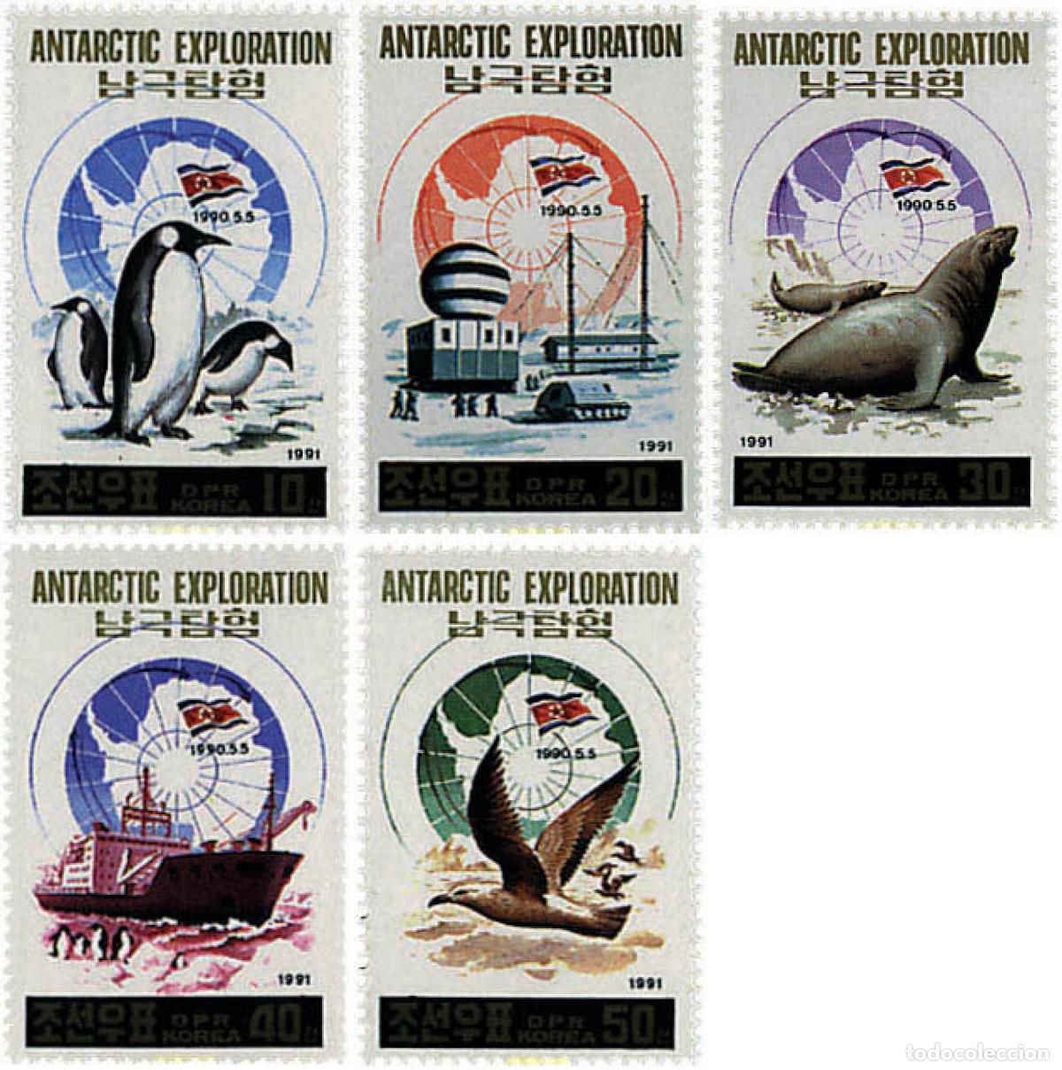 Sellos: 572899 MNH COREA DEL NORTE 1991 EXPLORACION DE LA ANTARTIDA