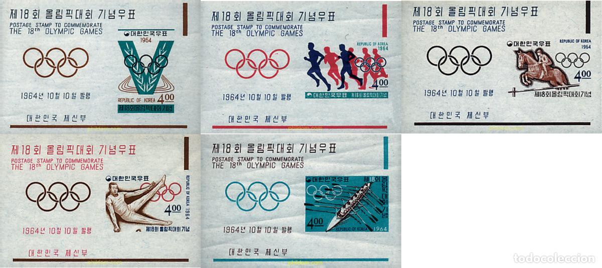 Sellos: 49557 MNH COREA DEL SUR 1964 18 JUEGOS OLIMPICOS VERANO TOKIO 1964