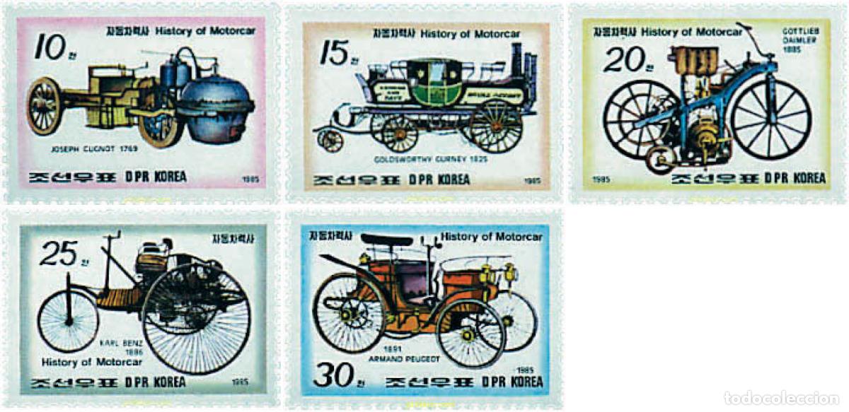 Stamps: 49839 MNH COREA DEL NORTE 1985 HISTORIA DEL AUTOMOVIL