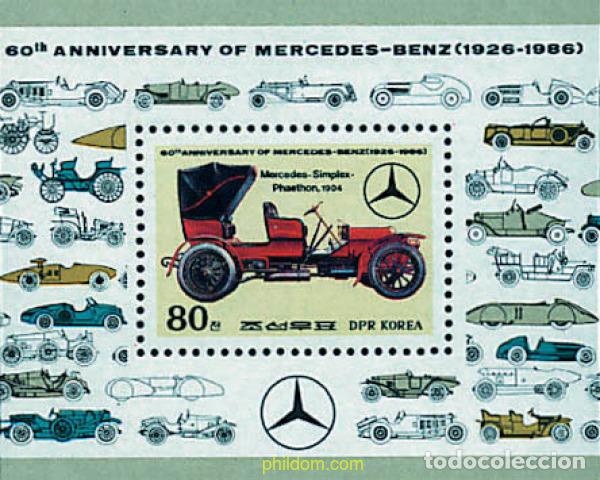 Stamps: 49505 MNH COREA DEL NORTE 1986 60 ANIVERSARIO DE MERCEDES BENZ