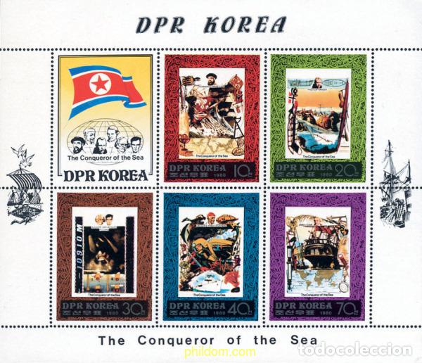Sellos: 149410 MNH COREA DEL NORTE 1980 CONQUISTADORES DEL MAR