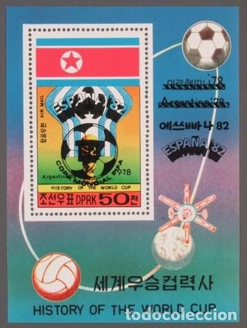 Sellos: COREA KOREA 1978 SHEET MNH HISTORIA DE LA COPA DEL MUNDO DE FUTBOL MUNDIAL FOOTBALL DEPORTES SPORTS