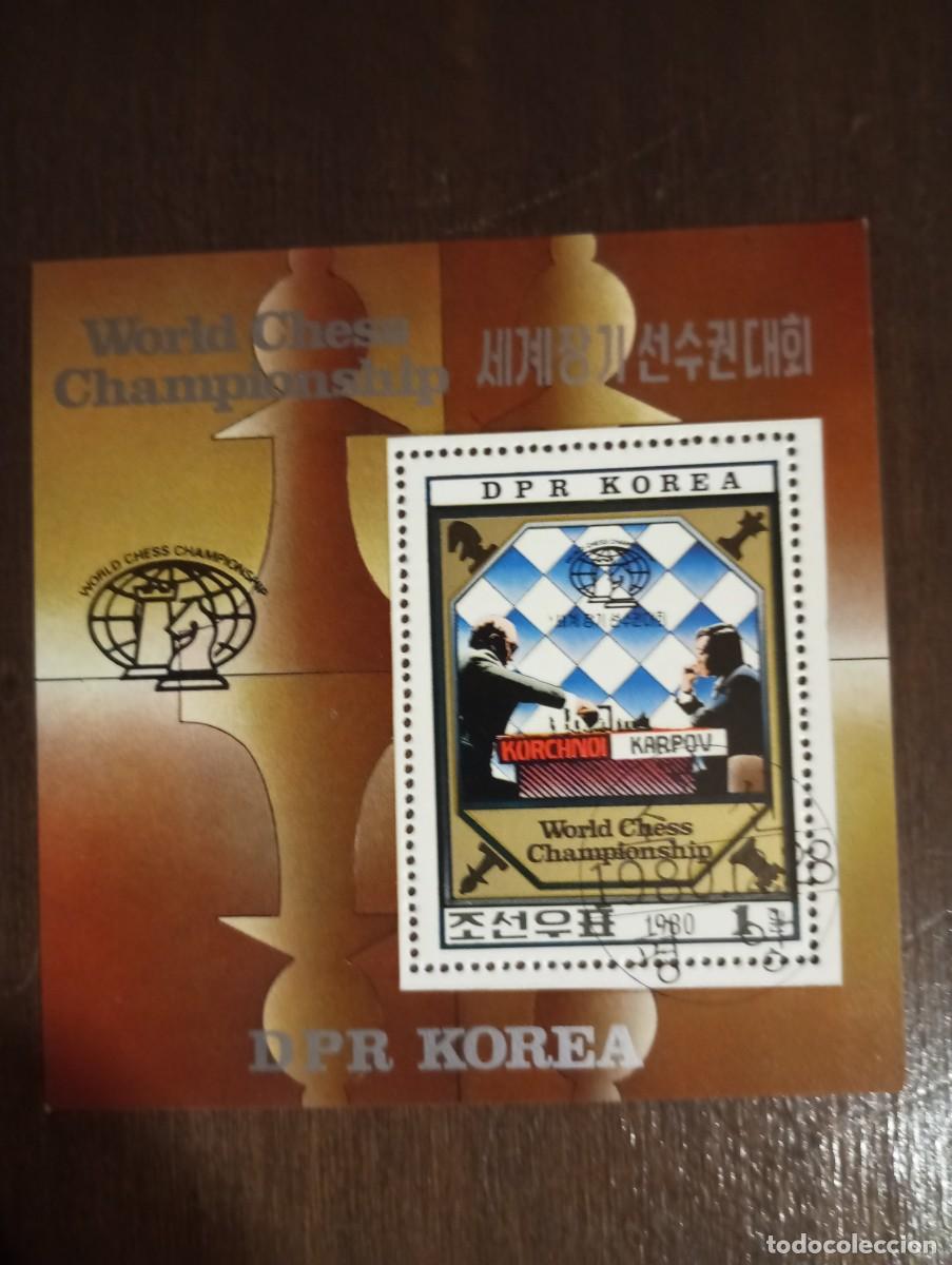 Sellos: COREA DEL NORTE 1980, AJEDREZ, CAMPEONATO D L MUNDO