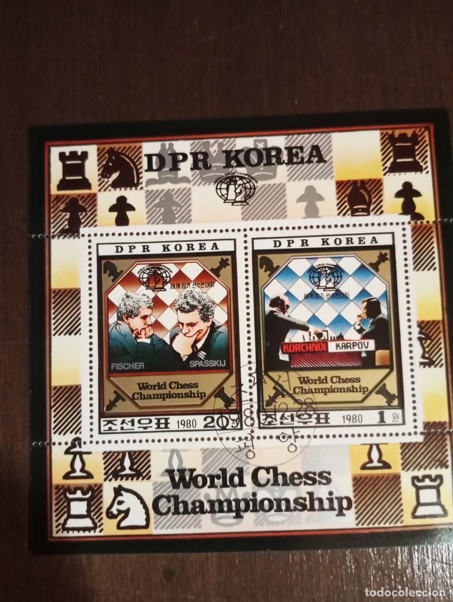 Sellos: COREA DEL NORTE 1980, AJEDREZ, CAMPEONATO D L MUNDO