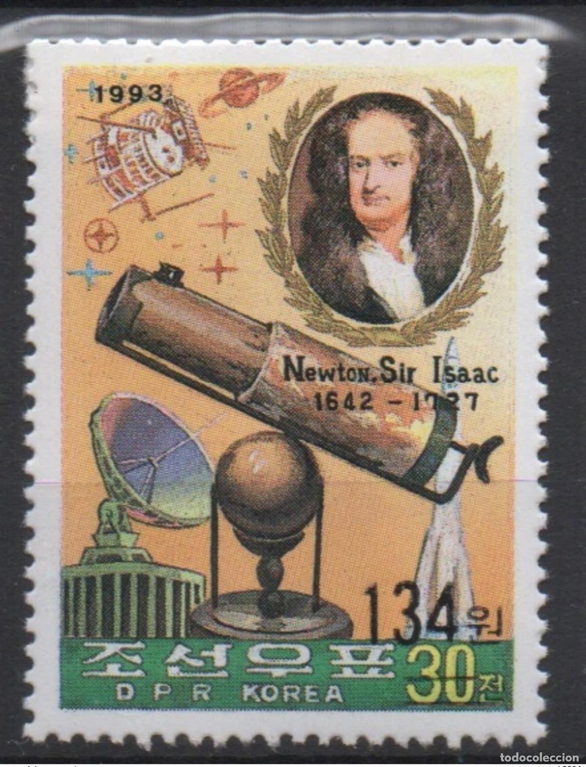 Sellos: Corea 2006 Mi. 5113 Ciencia cient&iacute;fica sobrecargada Sir Isaac Newton MNH RARE