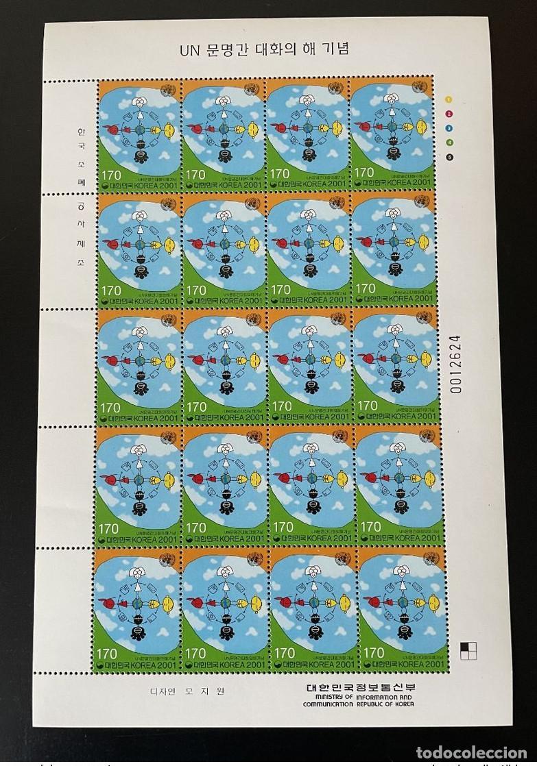 Stamps: Corea del Sur 2001: tema conjunto: di&aacute;logo entre civilizaciones junta de