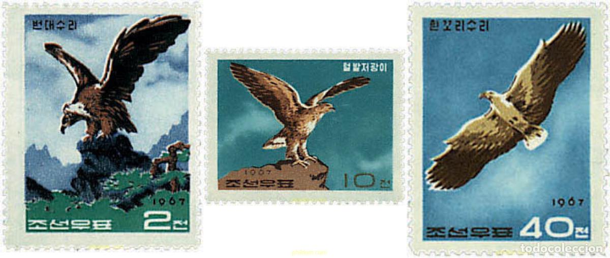 Sellos: 31775 MNH COREA DEL NORTE 1967 AVES DE PRESA