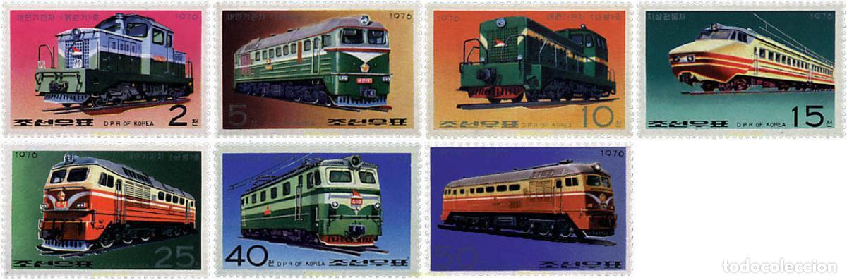Sellos: 61090 MNH COREA DEL NORTE 1976 LOCOMOTORAS