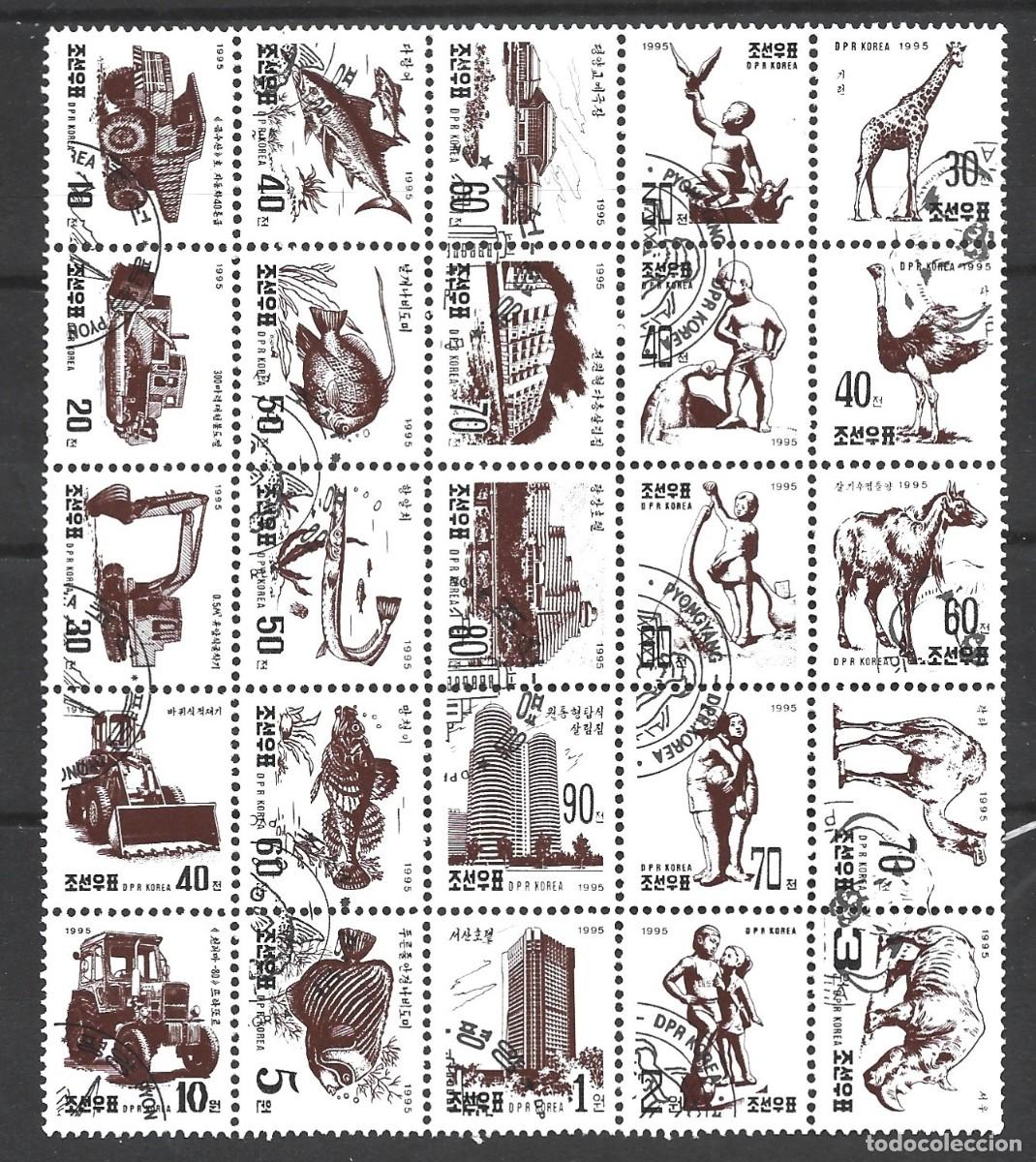 Selos: COREA - 1965 - MINIPLIEGO - MAQUINARIA DE OBRA, PECES, EDIFICIOS, ESCULTURAS, ANIMALES TERRESTRES