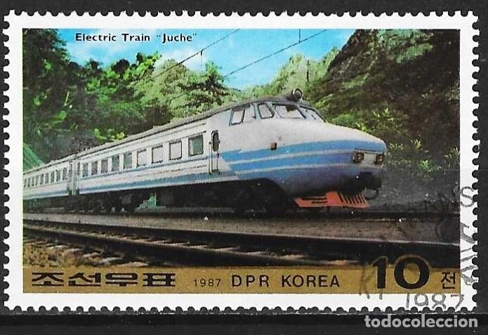 Sellos: Corea del Norte 1987 - Mi 2841 - YT 1890 - Locomotora el&eacute;ctrico con tren &rdquo; Juche &rdquo;