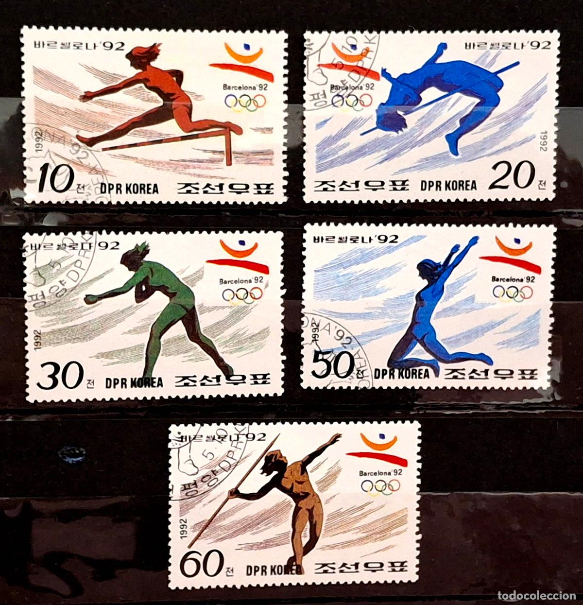 Stamps: 5 sellos de Corea del Norte - Barcelona 92
