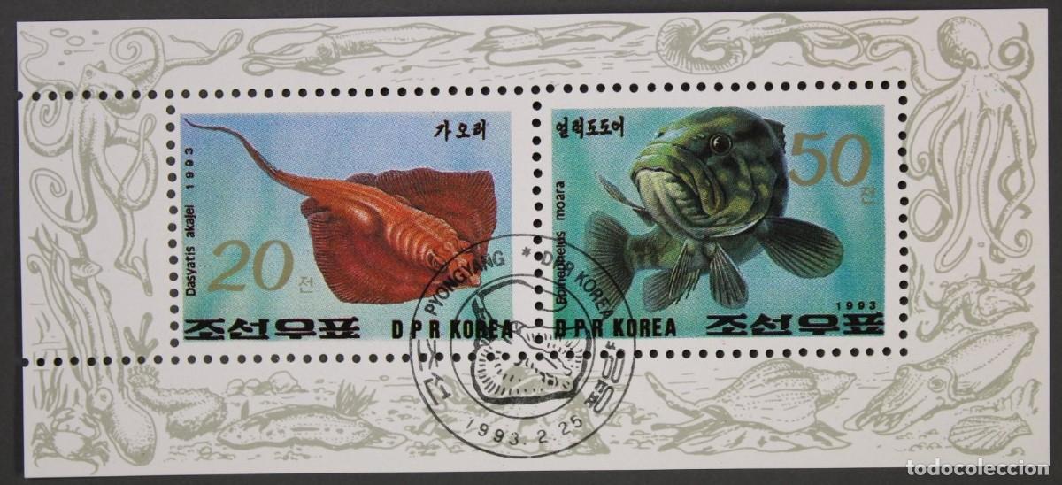 Sellos: COREA KOREA 1993 SHEET USED MNH FAUNA MARINA MANTA RAYA FISHES PECES POISSONS FISCHEN MARINE LIFE
