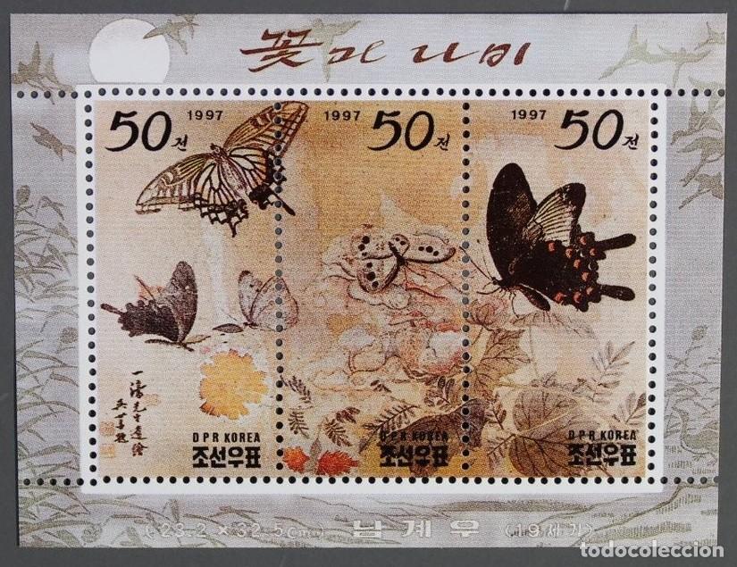 Sellos: COREA KOREA 1997 SHEET MNH BUTTERFLIES PAPILLONS SCHMETTERLINGEN MARIPOSAS ARTE PINTURAS ART