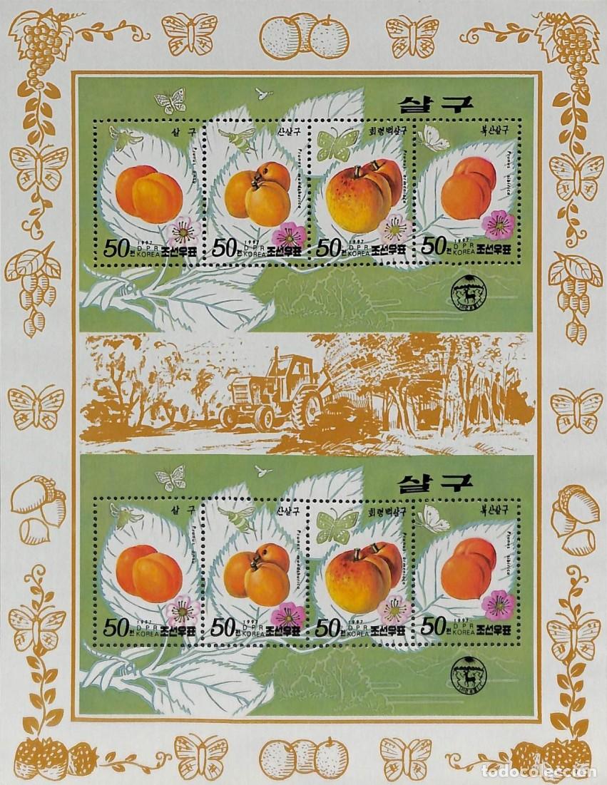 Sellos: COREA KOREA 1997 SHEET MNH FRUTAS FRUTOS FRUITS BUTTERFLIES PAPILLONS SCHMETTERLINGEN MARIPOSAS