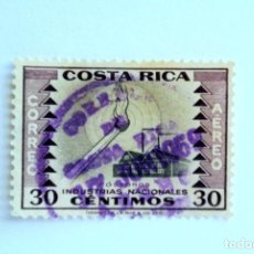 Sellos: SELLO POSTAL ANTIGUO COSTA RICA 1954 30 C FOSFOROS INDUSTRIAS NACIONALES - CORREO AEREO