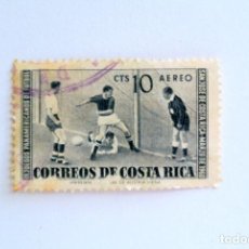 Sellos: SELLO POSTAL COSTA RICA 1960 10 C DEPORTES , III JUEGOS PANAMERICANOS DE FUTBOL , CORREO AEREO