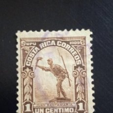 Sellos: COSTA RICA 1 CENTIMO, JUAN SANTAMARIA, AÑO 1909.