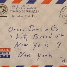Sellos: J) 1953 COSTA RICA, ARMADILLO, TRIANGLE, AIRMAIL, CIRCULATED COVER, FROM COSTA RICA TO NEW YORK. Lote 361585440