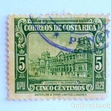 Sellos: SELLO POSTAL COSTA RICA 1930 5 C EDIFICIO CORREOS Y TELEGRAFOS , SAN JOSE