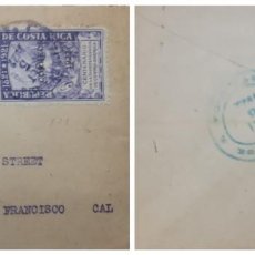 Sellos: O) 1922 COSTA RICA, LIBERTY WITH TORCH OF FREEDOM, CENTRAL AMERICAN INDEPENDENCE, FELIPE J. ALVARAD