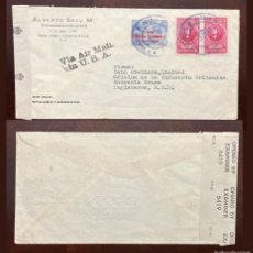 Sellos: EL)1945 COSTA RICA, AIR MAIL OVERLOADED STAMP, OLD PRESIDENTS, EXAMINED COVER CIRCULATED FROM COSTA