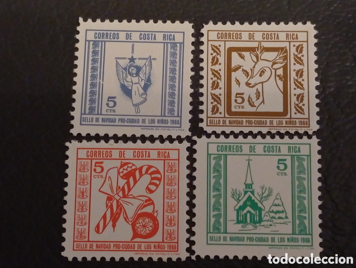 Sellos: COSTA RICA 277/80** - A&Ntilde;O 1966 - NAVIDAD - PRO CIUDAD DE LOS NI&Ntilde;OS